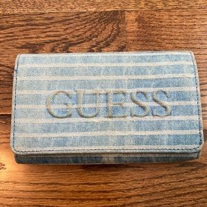 Guess Jean/Denim Striped Wallet
